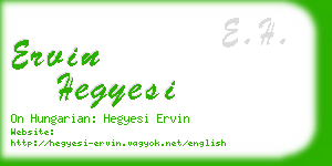 ervin hegyesi business card